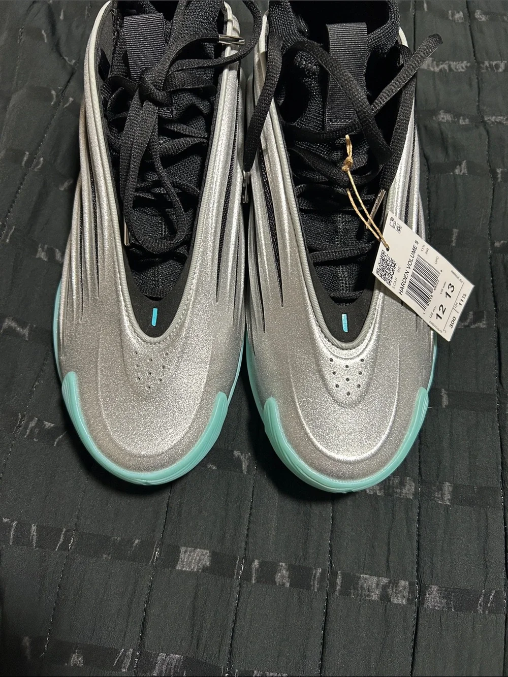 Harden Volume 9 Mens Basketball Shoe - Silver/Turquoise (UNO Chain) Size 12